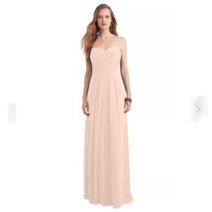 Bill Levkoff Petal Pink Chiffon Sweetheart Floor Length Dress